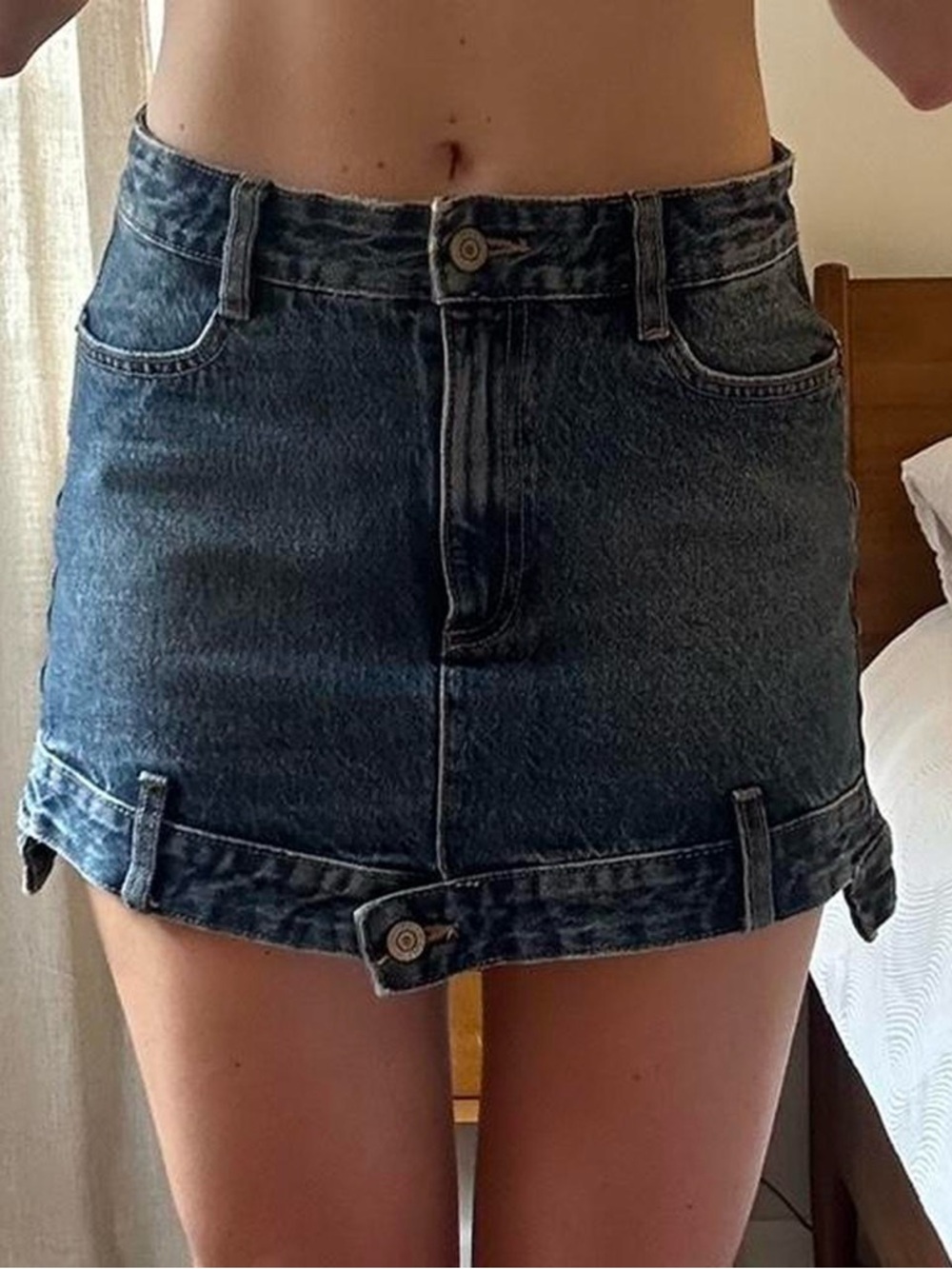 Zara Dark Blue Denim Mini Skirt